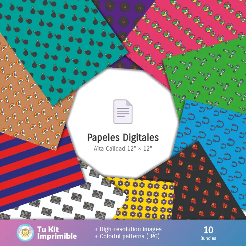 Collages | Patrones y Texturas Sprunki - Kits de Scrapbook y Fiestas