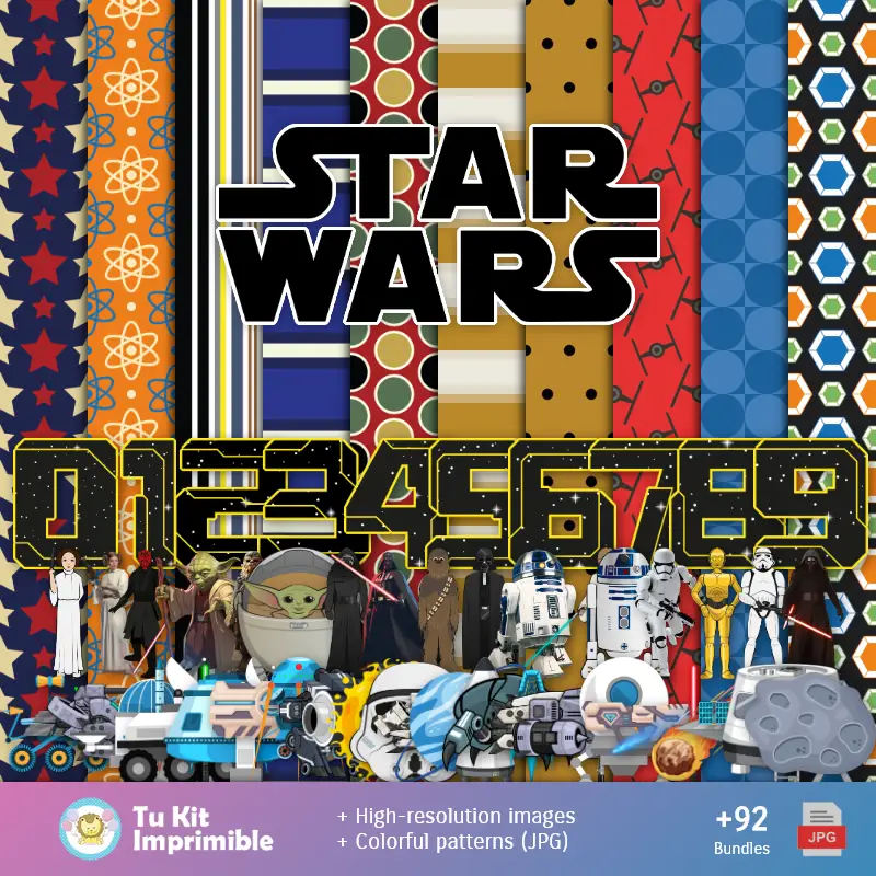 Patrones y Texturas Star Wars - Kits de Scrapbook y Fiestas