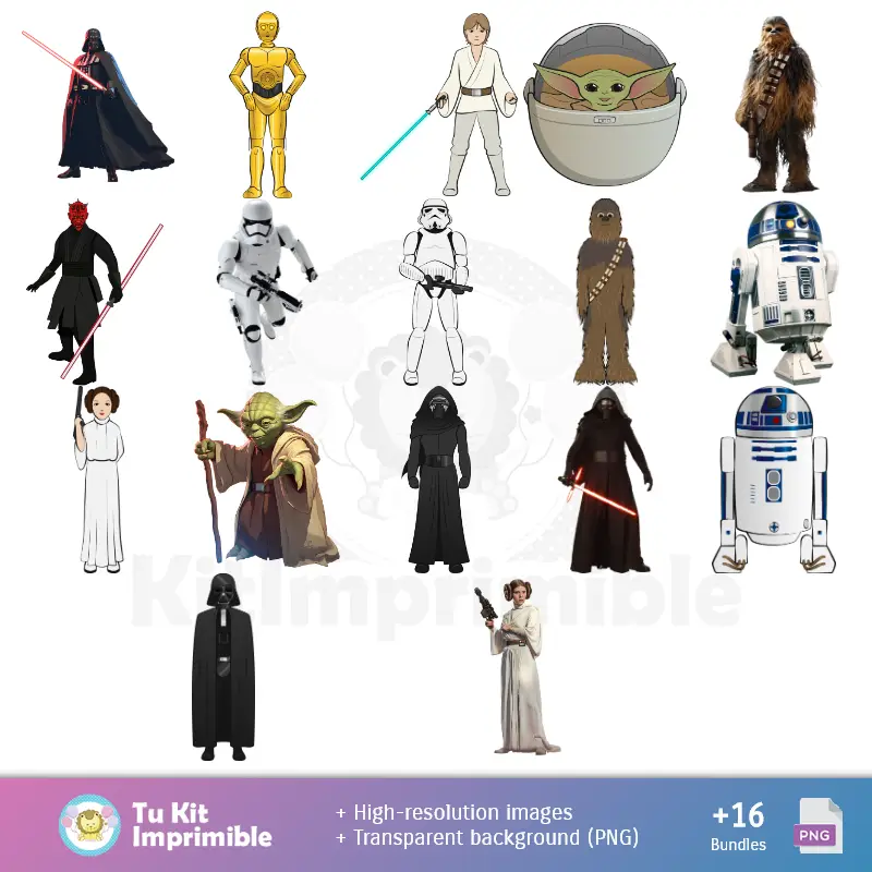 Personajes | Patrones y Texturas Star Wars - Kits de Scrapbook y Fiestas