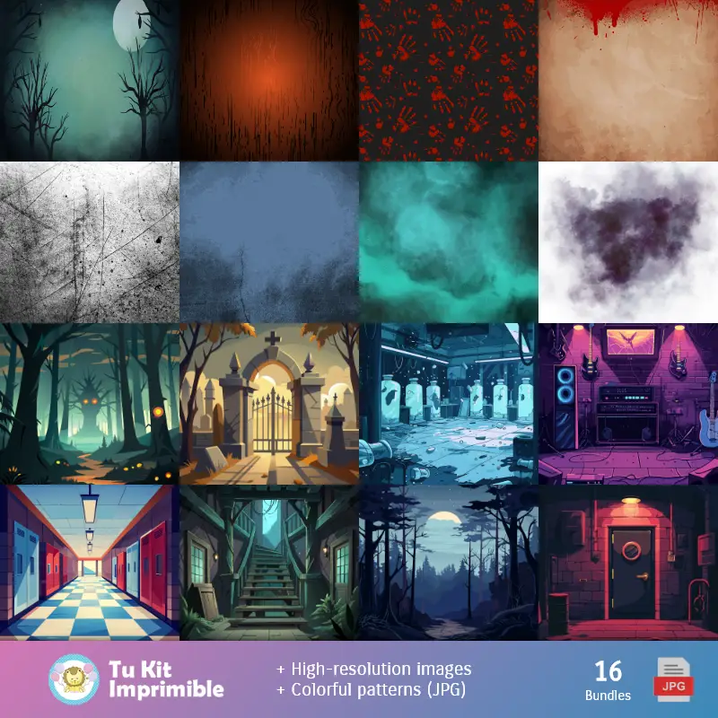 Fondos | Patrones y Texturas Stranger Things - Kits de Scrapbook y Fiestas