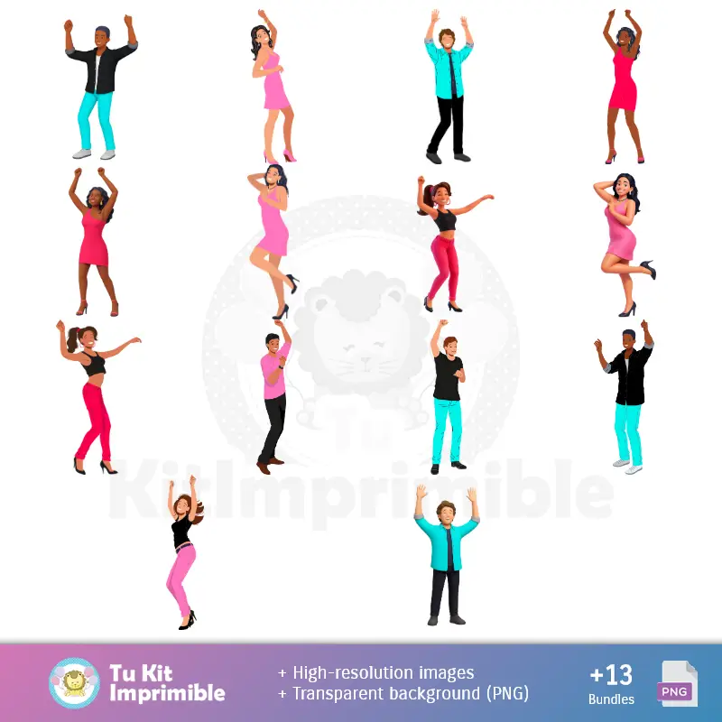 Personajes | Patrones y Texturas TikTok Party - Kits de Scrapbook y Fiestas