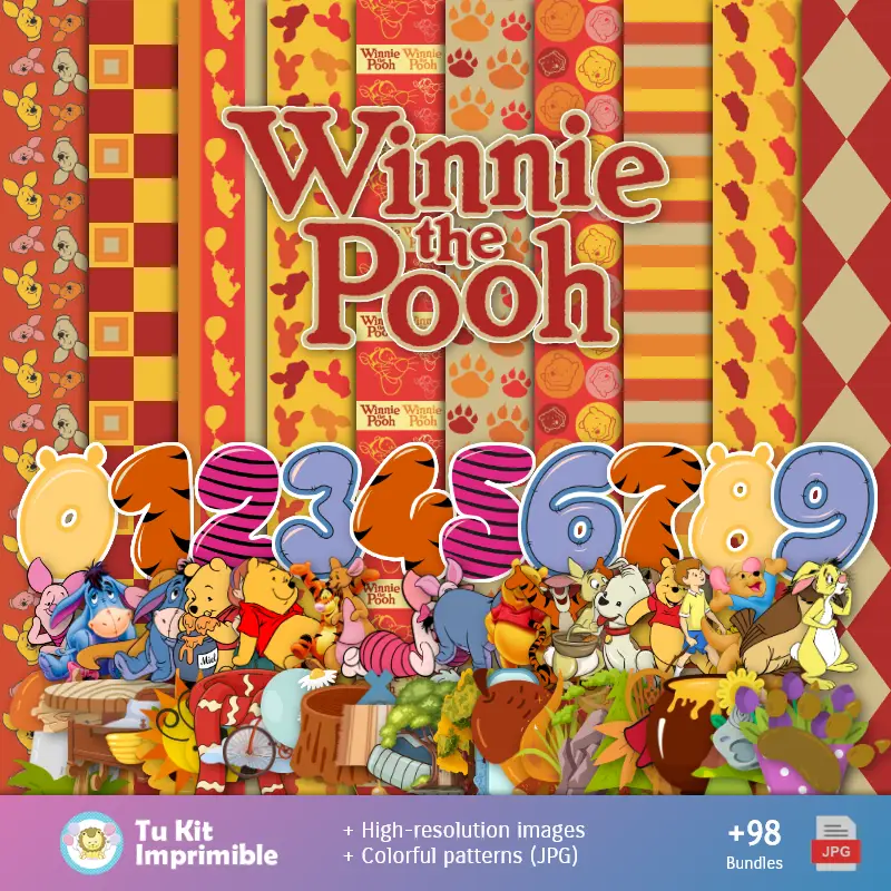 Fondos | Patrones y Texturas Winnie the Pooh - Kits de Scrapbook y Fiestas