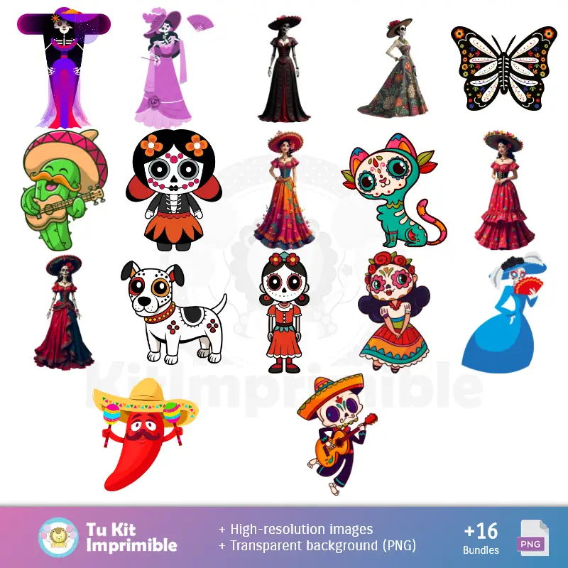 Patronen und Texturen Catrine Day of the Dead - Scrapbook und Party Kits
