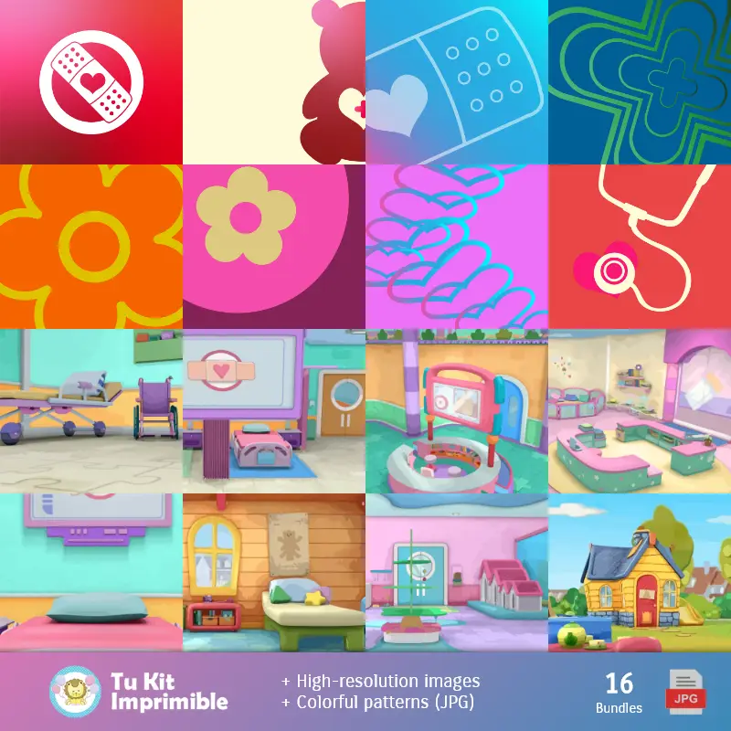 Accesorios | Patterns and Textures Doctor Toys - Scrapbook and Party Kits