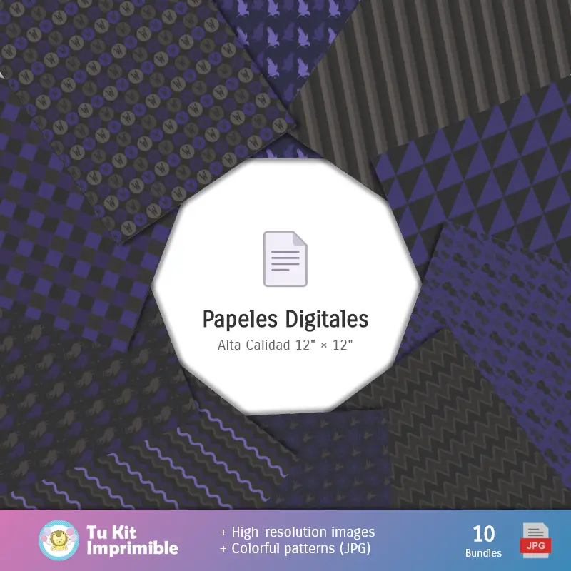 Collages | Patterns and Textures Merlina - Scrapbook and Party Kits