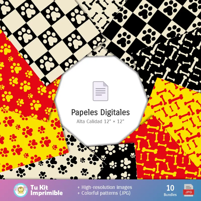 Números Temáticos | Patterns et textures dalmates - Scrapbook et kits pour fêtes
