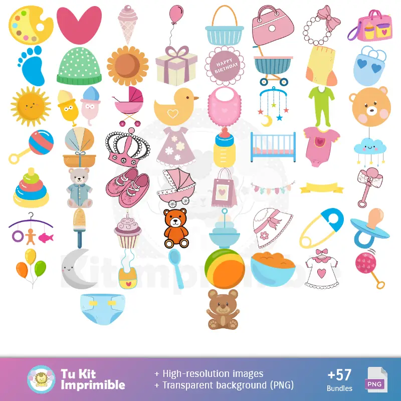 Accesorios | Patterns et textures de douche bébé - Scrapbook et kits de fête