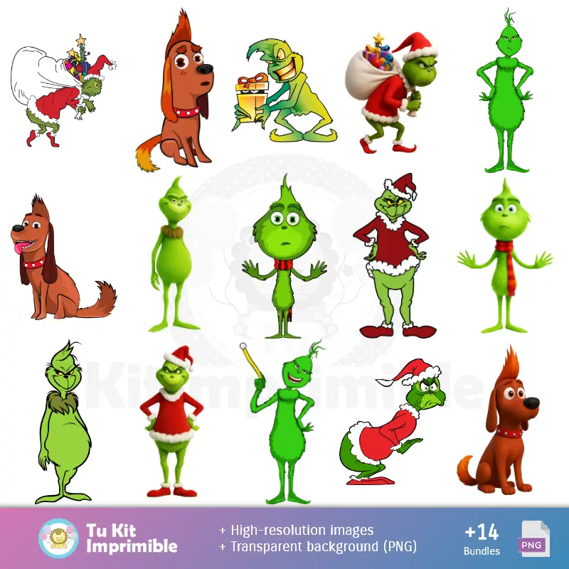 Patterns et textures de grinch - Cartables et kits pour fêtes