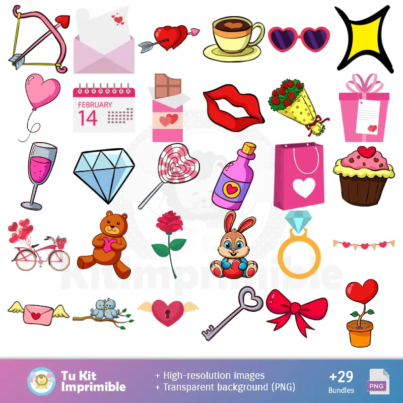 Accesorios | Patterns et textures de la Saint Valentin - Scrapbook et kits de fête