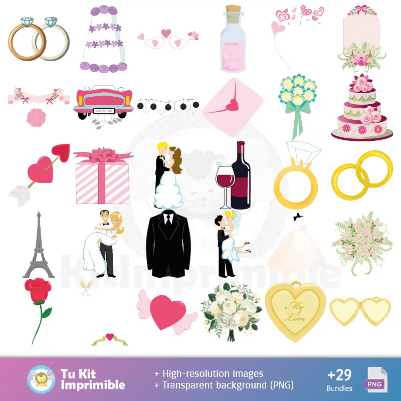 Accesorios | Patterns et Textures de mariage - Scrapbook et kits de fête