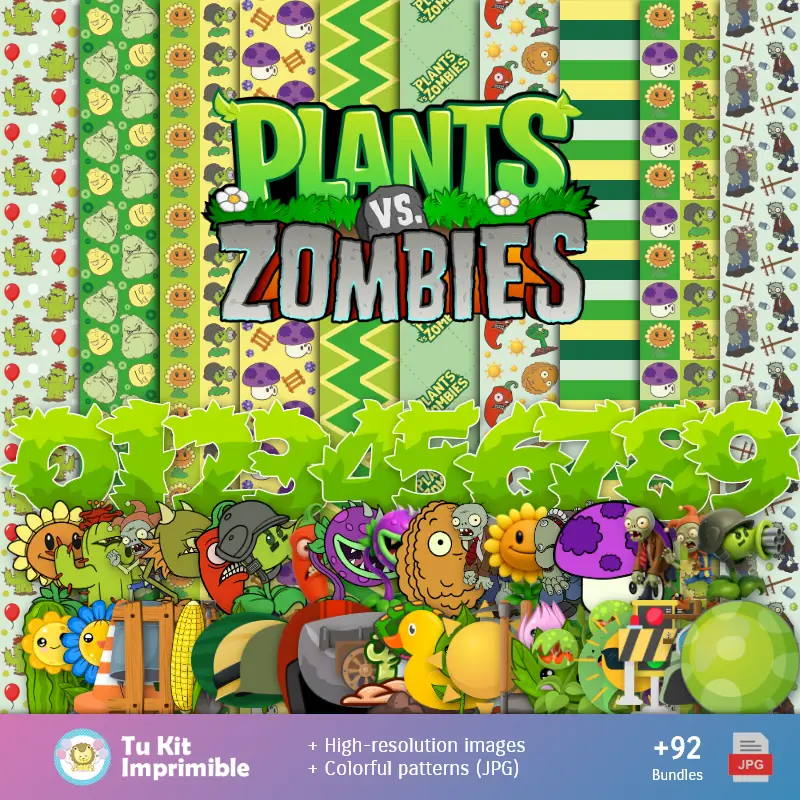 Patterns et textures vs Zombies - Cartables et kits pour fêtes