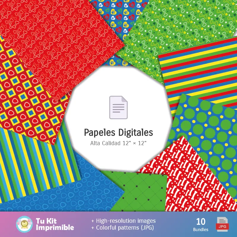 Collages | Fundos Paw Patrol Patrulla Canina - Papeles Digitales para Decoração