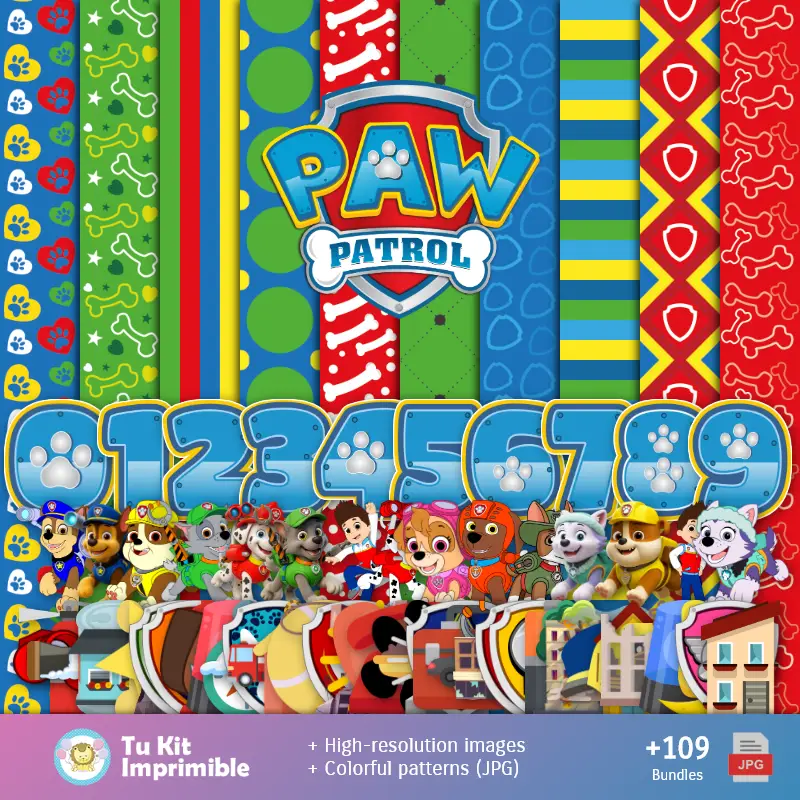 Paw Patrol Canine Patrol Funds - Digital Decoration Papers