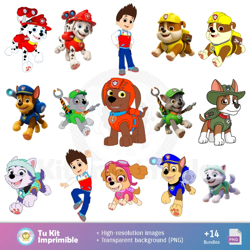 Personajes | Paw Patrol Canine Patrol Funds - Papiers de décoration numériques