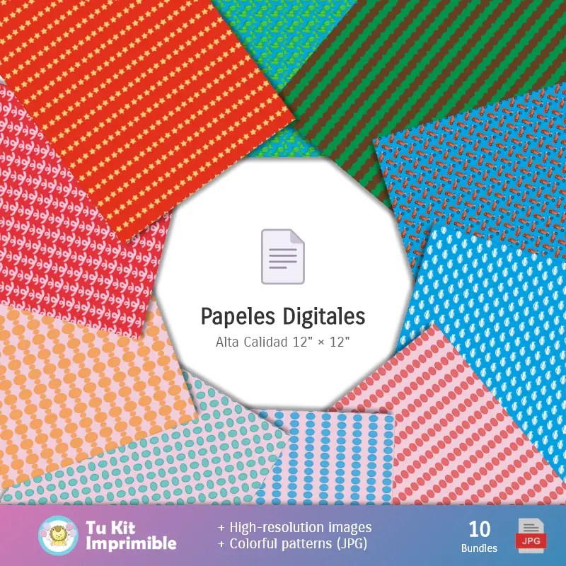 Collages | Peppa Pig modelli e texture - Scrapbook e kit partito