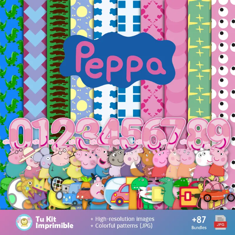 Fundos Peppa Pig - Papel Digital para Decoração