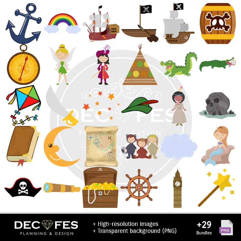 Accesorios | Papel Digital Peter Pan - Imprimíveis para Scrapbook e DIY