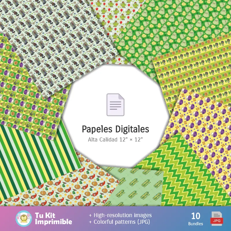 Collages | Piante e texture vs Zombies - Scrapbook e kit partito