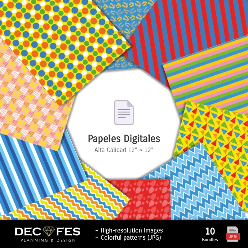 Collages | Plim Plim Digital Paper - Stampabile per Scrapbook e fai da te