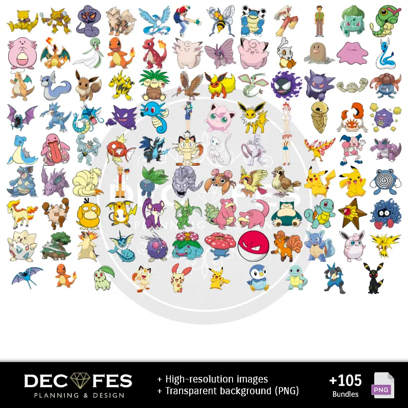 Personajes | Pokémon Digital Paper - Stampabile per Scrapbook e fai da te