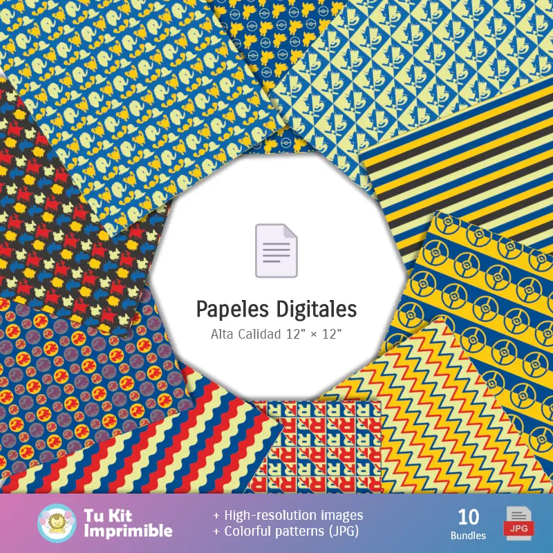 Collages | Modelli di Pokémon e Textures - Scrapbook e Kit di partito