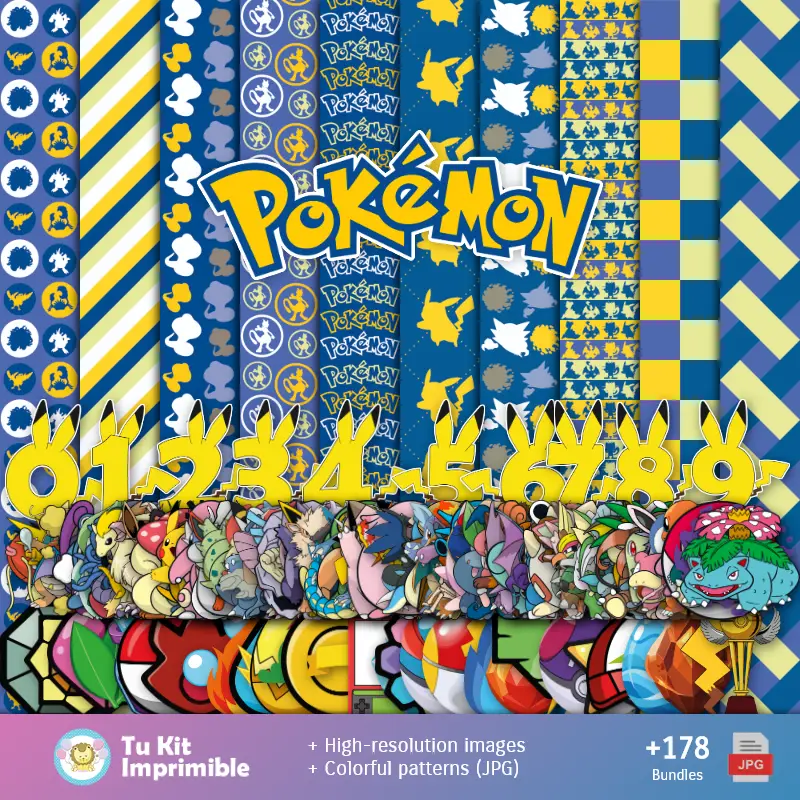Pokémon Hintergrundbilder - Digitale Dekorpapiere
