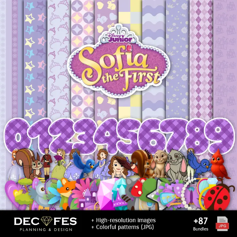 Prince Sofia Digital Paper - Printable for Scrapbook and DIY