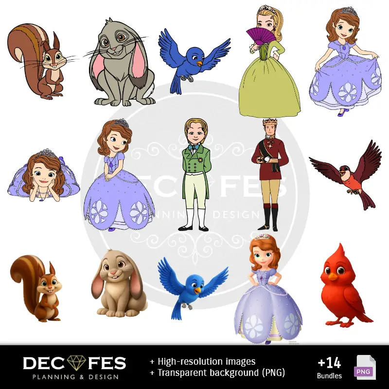 Personajes | Princess Sofia Digital Paper - Stampabile per Scrapbook e fai da te