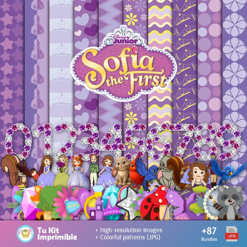 Узоры и текстуры принцессы Софии - Scrapbook и Party Kits