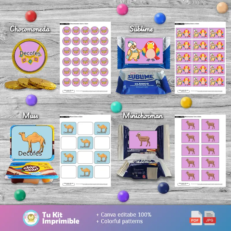 Collages | Printable Kit for Classic Aladdin and Jasmine Snacks