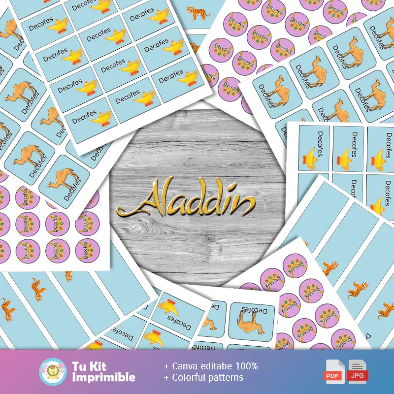 Números Temáticos | Printable Kit for Classic Aladdin and Jasmine Snacks