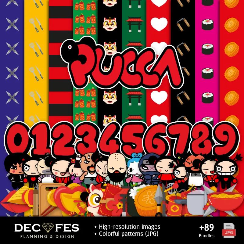 Pucca Digital Paper - Stampabile per Scrapbook e fai da te