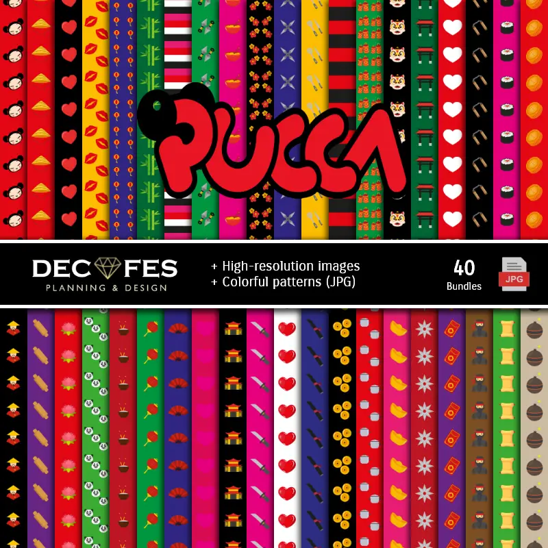 Fondos | Pucca Digital Paper Set - Fontane per Fiesta e Scrapbooking