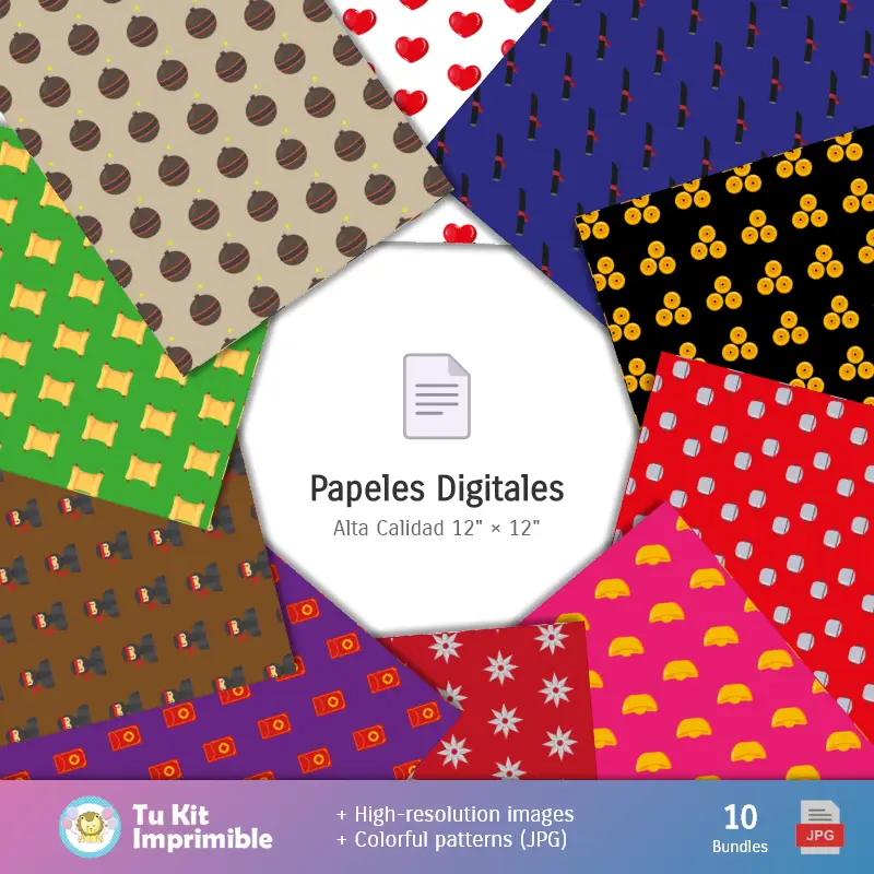 Collages | Carta da parati Pucca - Carte di Decorazione Digitale