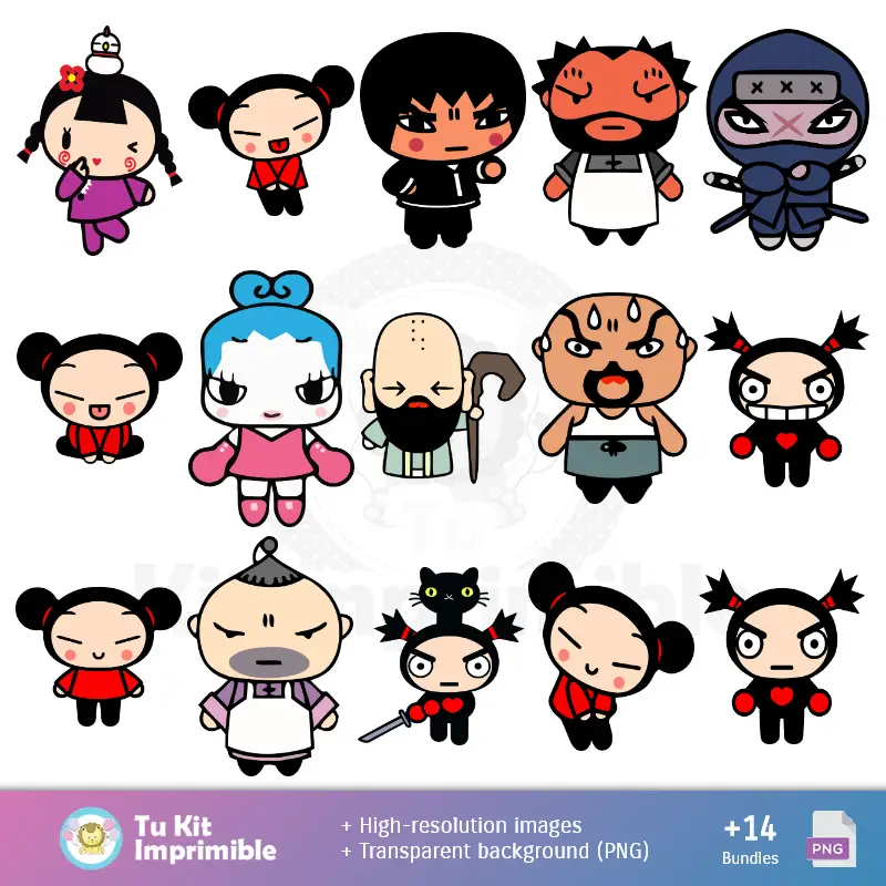 Personajes | Carta da parati Pucca - Carte di Decorazione Digitale