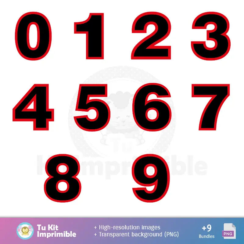 Números Temáticos | Pucca Muster und Texturen - Scrapbook und Party Kits
