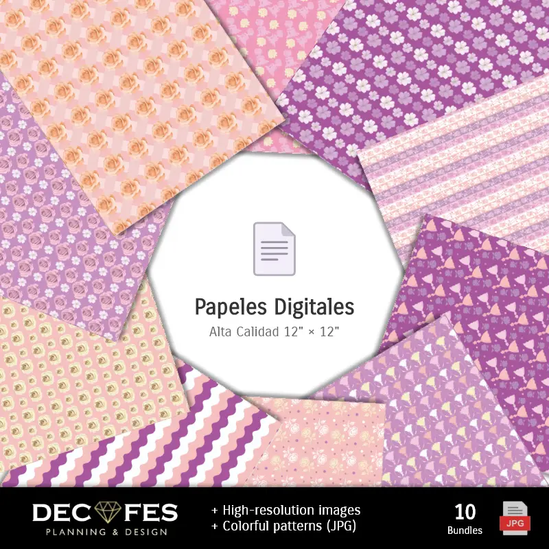 Collages | Quinceañera Carta digitale - Stampabile per Scrapbook e fai da te