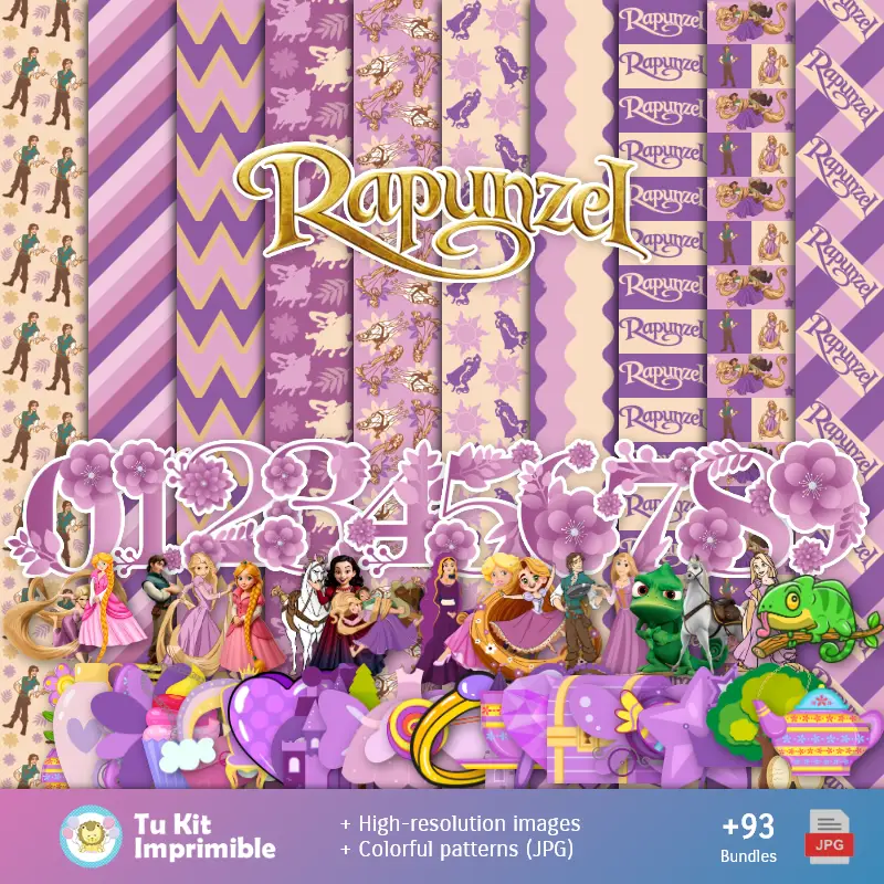Rapunzel Muster und Texturen - Scrapbook und Party Kits
