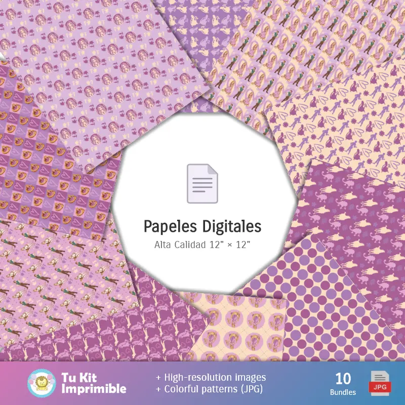 Collages | Rapunzel Wallpapers - Digital Decor Papers