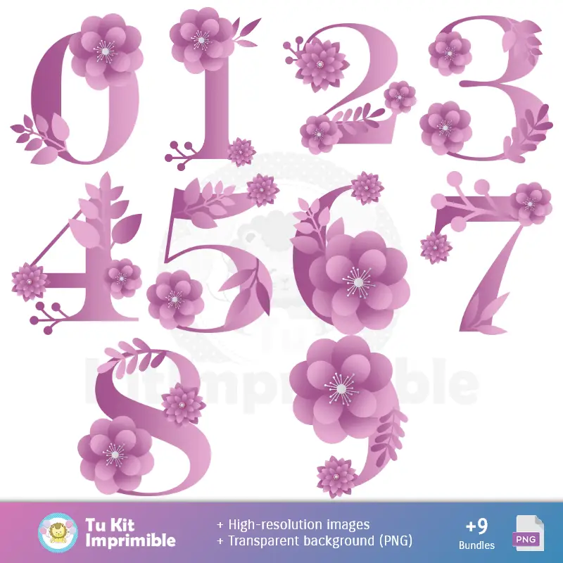 Números Temáticos | Rapunzel Wallpapers - Digital Decor Papers