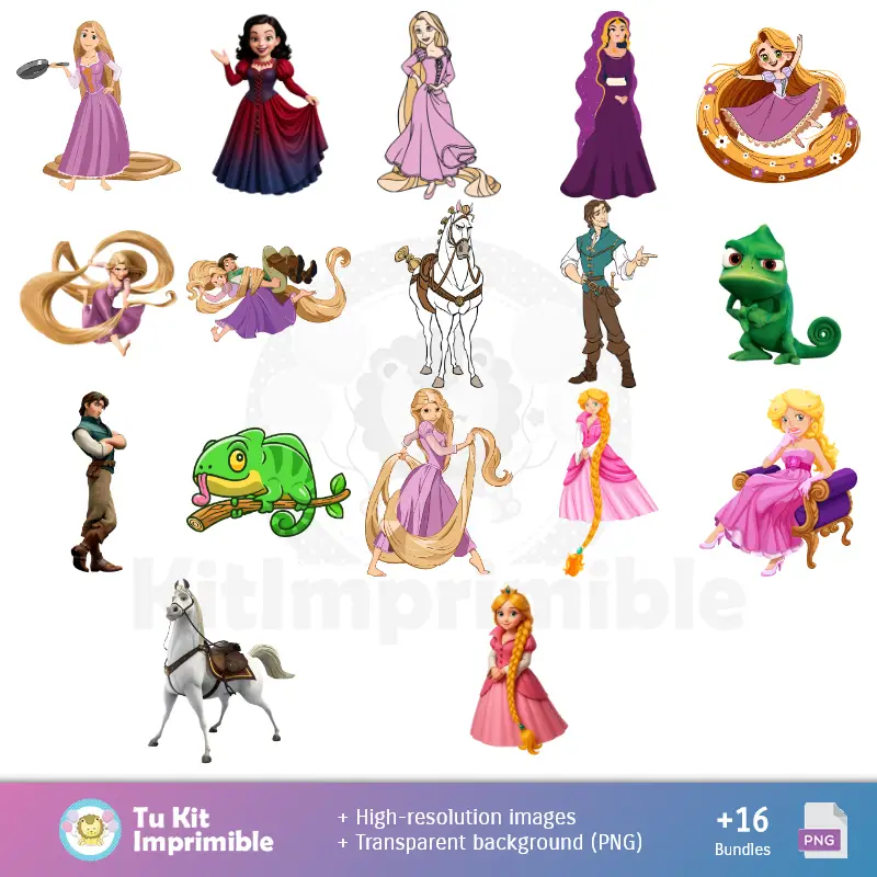 Rapunzel Hintergrundbilder - Digitale Dekorpapiere