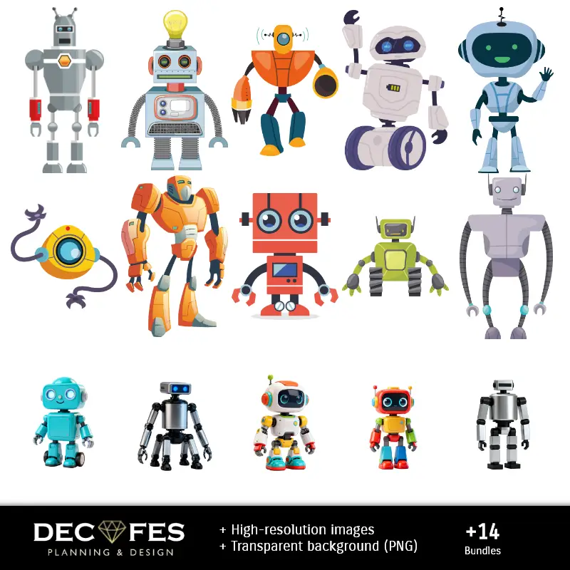 Personajes | Robots Scrapbook - Conceptions imprimables pour les manuels