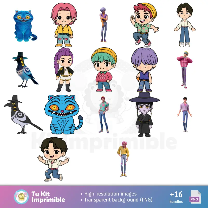 Personajes | Saja Boys - Padrões e Texturas - Kits para Scrapbook e Festas