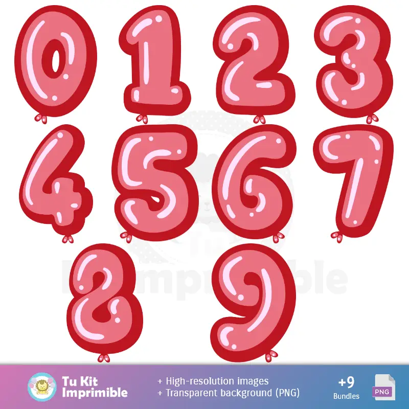 Números Temáticos | Patrões e Texturas São Valentim - Kits de Scrapbook e Festas