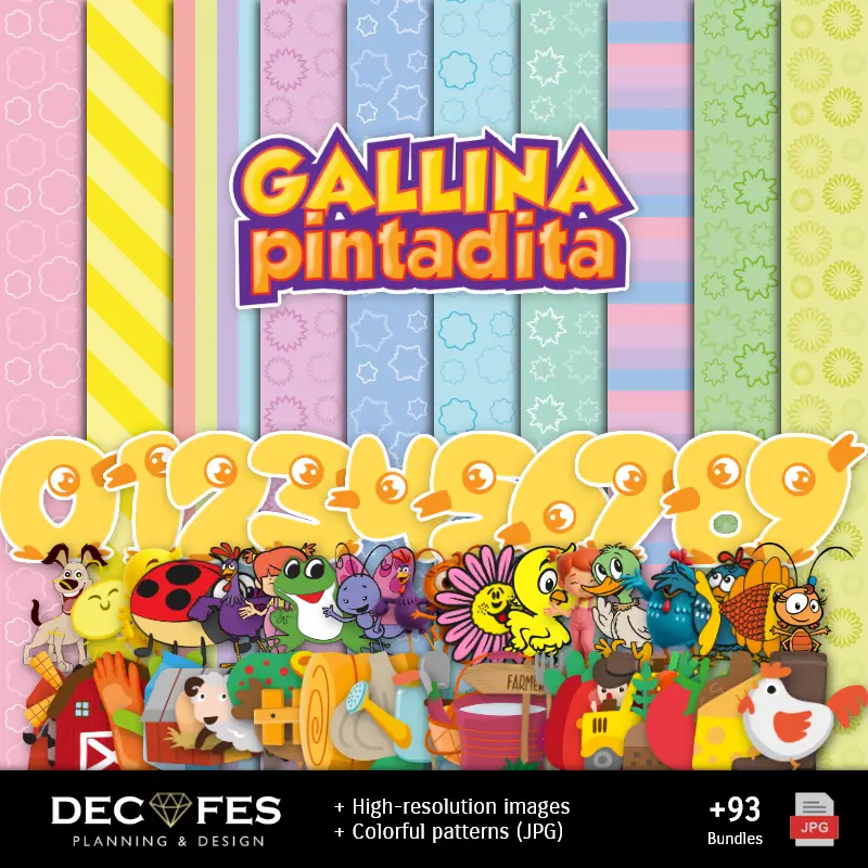 Schrapbook Gallinita Pintadita - マニュアルのための印刷可能なデザイン