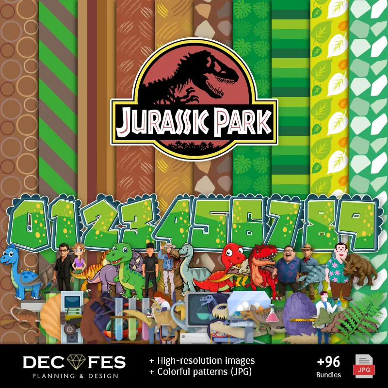 Scrapbook Jurassic Park - Designs Imprimíveis para Manualidades