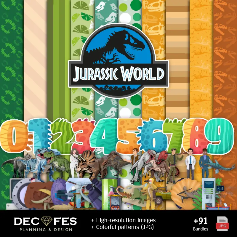 Fondos | Schrapbook Jurassic World - Imprimable Designs for Manualities