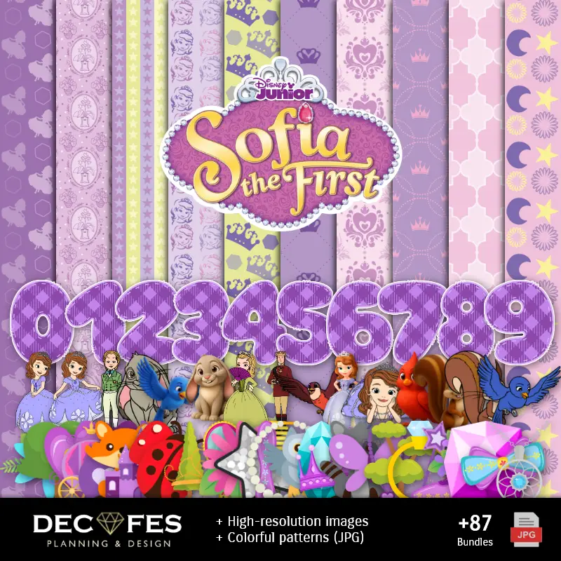 Schrapbook Princess Sofia - Dessins imprimables pour les manuels