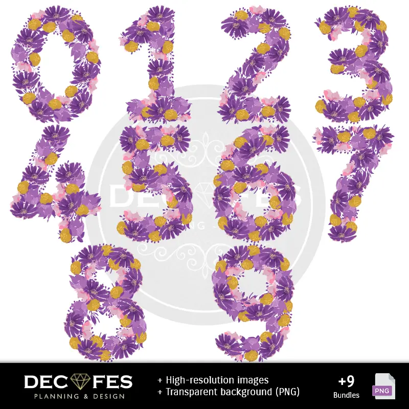 Números Temáticos | Schrapbook Rapunzel - Dessins imprimables pour les manuels