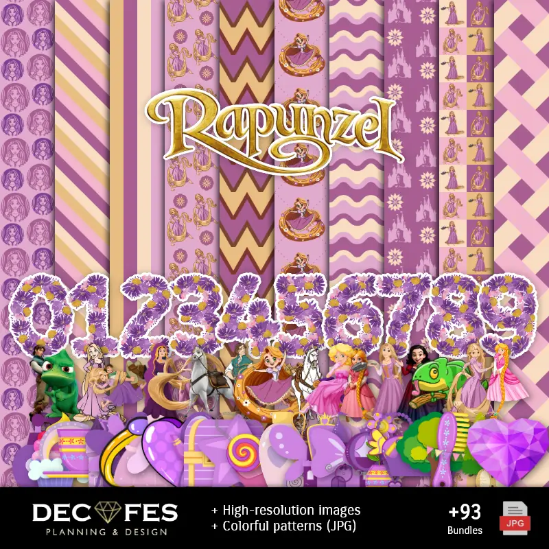 Schrapbook Rapunzel - Disegni stampabili per manualitÃ